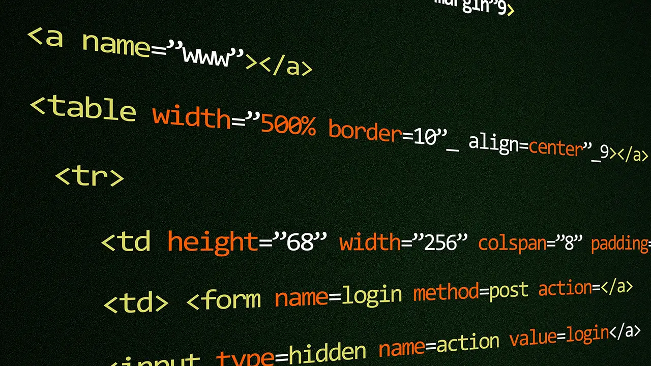 HTML Code auf einem Computer Bildschirm